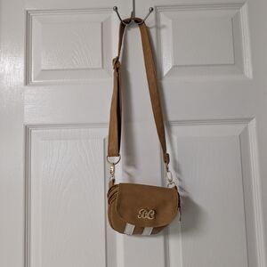 Stylish Tan and White Crossbody Bag